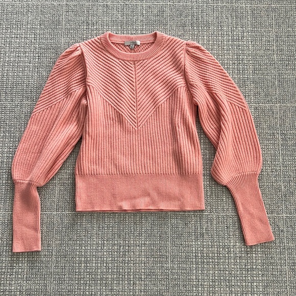 New, JOIE, sweater, puff shoulders, ribbed, knit, size small - Picture 1 of 5